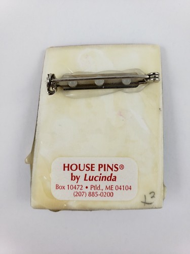 House Pins By Lucinda Rainbow Sky Clouds Purple Cat Kitten 3 Houses Pink Yellow - Picture 4 of 12
