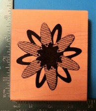 Stampers Anonymous Large WHIMSICAL TEXTURED FLOWER BLOSSOM Rubber Stamp