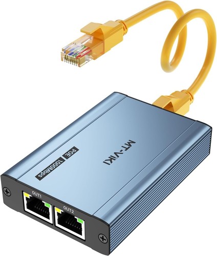 Répartiteur LAN POE 3 Port 1000Mbps POE Gigabit Dual RJ45 Splitter pour Cat5e/6/7... - Photo 2/9