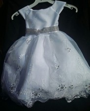 Baptism Gown,Christening,Formal Dress, Flower Girl,White Vestido de Bautizo,ni a