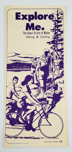 1970s Maine Hiking Cycling Biking Vacation Planner Vintage Travel Brochure