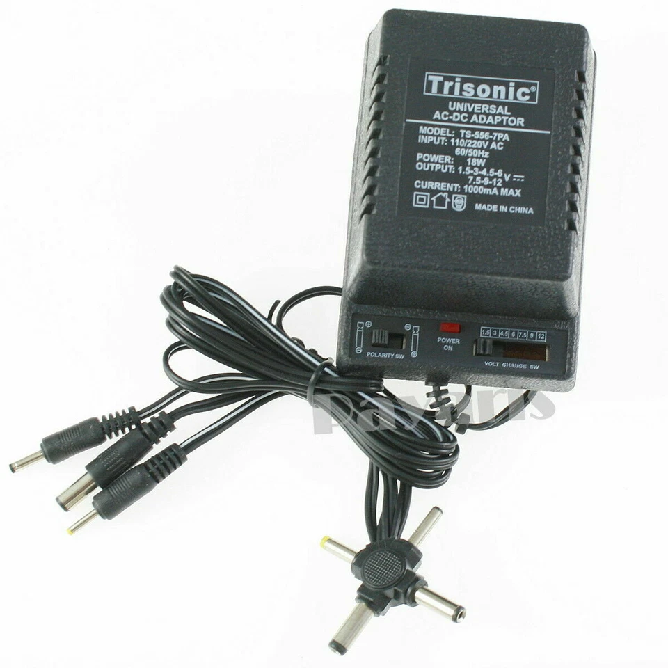 1000mA Transformer Universal AC DC Power Adapter 2 Sony Plug 7 Outputs 110/220V - Image 2 of 4