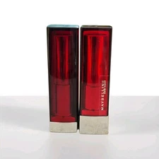 2 MAYBELLINE SHINE LIPSTICK 630 RED REVOLUTION