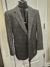Men Vintage Burberrys Grey Wool Tweed Blazer Medium