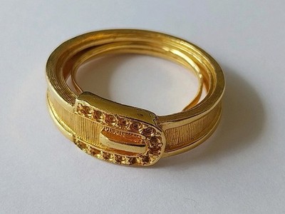 AVON Vintage Ring Goldfarben signiert AVON Ireland Gürtelschnalle Größe variabel
