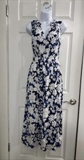 Gap Floral Maxi Dress Women’s S Smocked Sleeveless Pockets Resort Vacation Beach