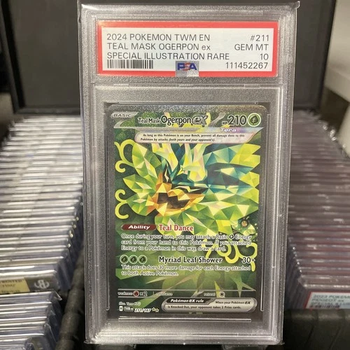 2024 POKEMON TWM EN-TWILIGHT MASQUERADE #211 TEAL MASK OGERPON EX PSA 10