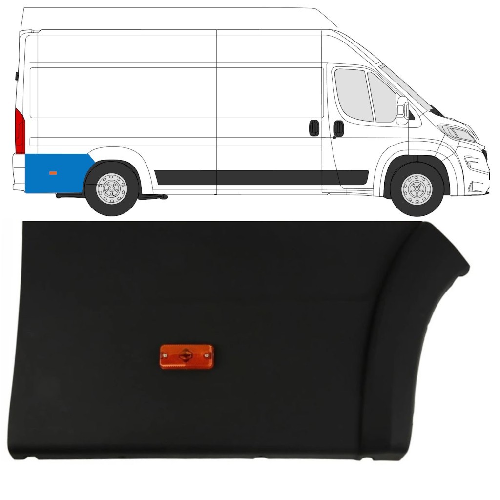 Rear side trim with lamp for Peugeot Boxer 2018- / Right