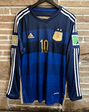 adidas Argentina Lionel Messi #10 Soccer Jersey Men L Long Sleeve Blue Gold