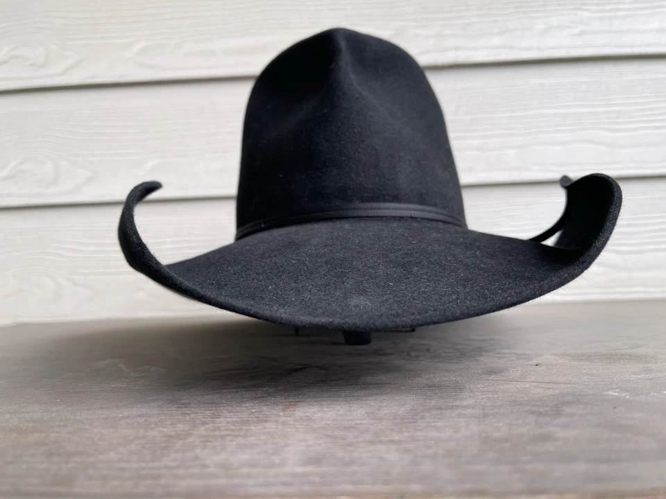 5X Sombrero de Vaquero Vintage Marca Beaver Old West 7 1/8 Yellowstone $320 Venta al por menor Foto 4 de 4