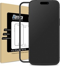Matte Glass Screen Protector for iPhone 16 iPhone 15 6.1 Inch Anti-Glare Case