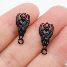 25PCS Black Tone Metal Bat Connector Charm Pendant LCRG25