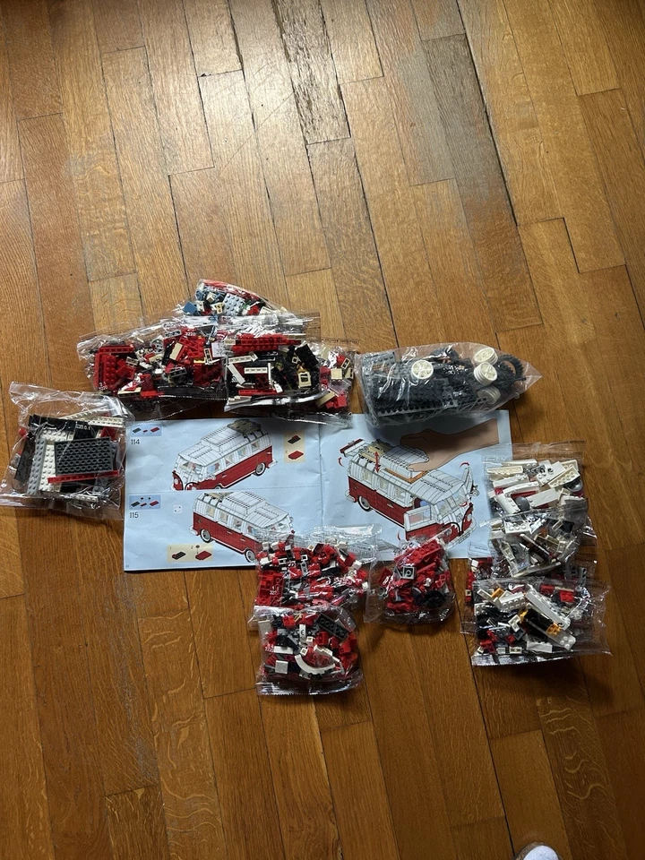 Volkswagen T1 Camper Moc, Set Building Block,1332 Pz - Immagine 2 di 2