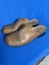 Josef Seibel Mule Flats Tan Leather Women Shoes Size 41