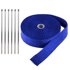 Exhaust Heat Wrap 1 X 16 Feet Motorcycle Exhaust Header 1 Inch X 16 Feet Blue