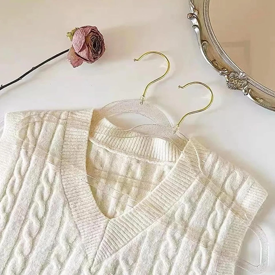 Grucce Appendiabiti,Grucce Salvaspazio Grucce Appendiabiti Plastica,Gancio Oro C - Immagine 4 di 4