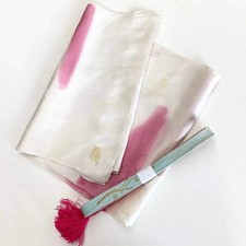 7641 Japanese Kimono Accessory Vintage Obiage and Obijime 2-piece Set Silk