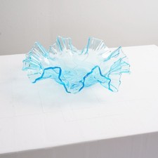 Pressglas Schale Konfektschale blau Ø 20 cm ca. H 6,5 cm