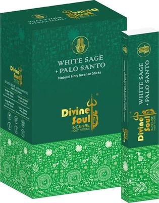 Divine Soul White Sage Palo Santo Incense Sticks Rolled Fragrance Agarbatti 180g