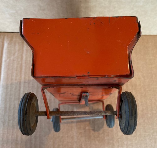 VHTF Vintage Allis Chalmers Farm Utility Barge Wagon Flare Box Orange - Picture 6 of 7