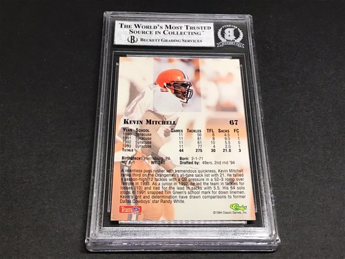 Kevin Mitchell Signed 1994 Classic Card #67 S.F. 49ers Auto Beckett BAS COA 1A - Picture 4 of 4