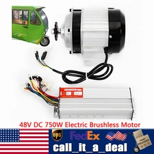 750W 48V Electric GoKart Tricycle Cart Brushless Motor Gear Reduction w/Control