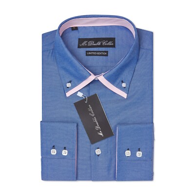 MENS OXFORD SHIRTS SMART CASUAL FORMAL DOUBLE CONSTRAST COLLAR LONGSLEEVE |  eBay