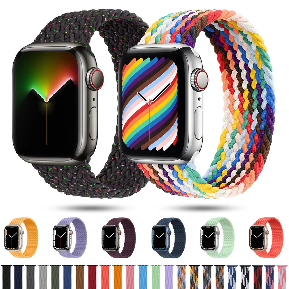 Braided Solo Loop Band Strap for Apple Watch Series 7 6 SE 5 4  42/40/44/41/45mm