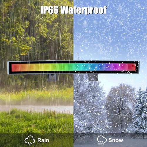 2 Pack RGB LED Wall Washer Light, 48W RGB LED Light Bar, IP66 Waterproof - Picture 3 of 8