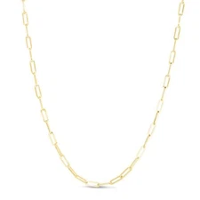 10k Yellow Gold Paperclip Chain Necklace, 3.2mm Width (7.5 Inch)