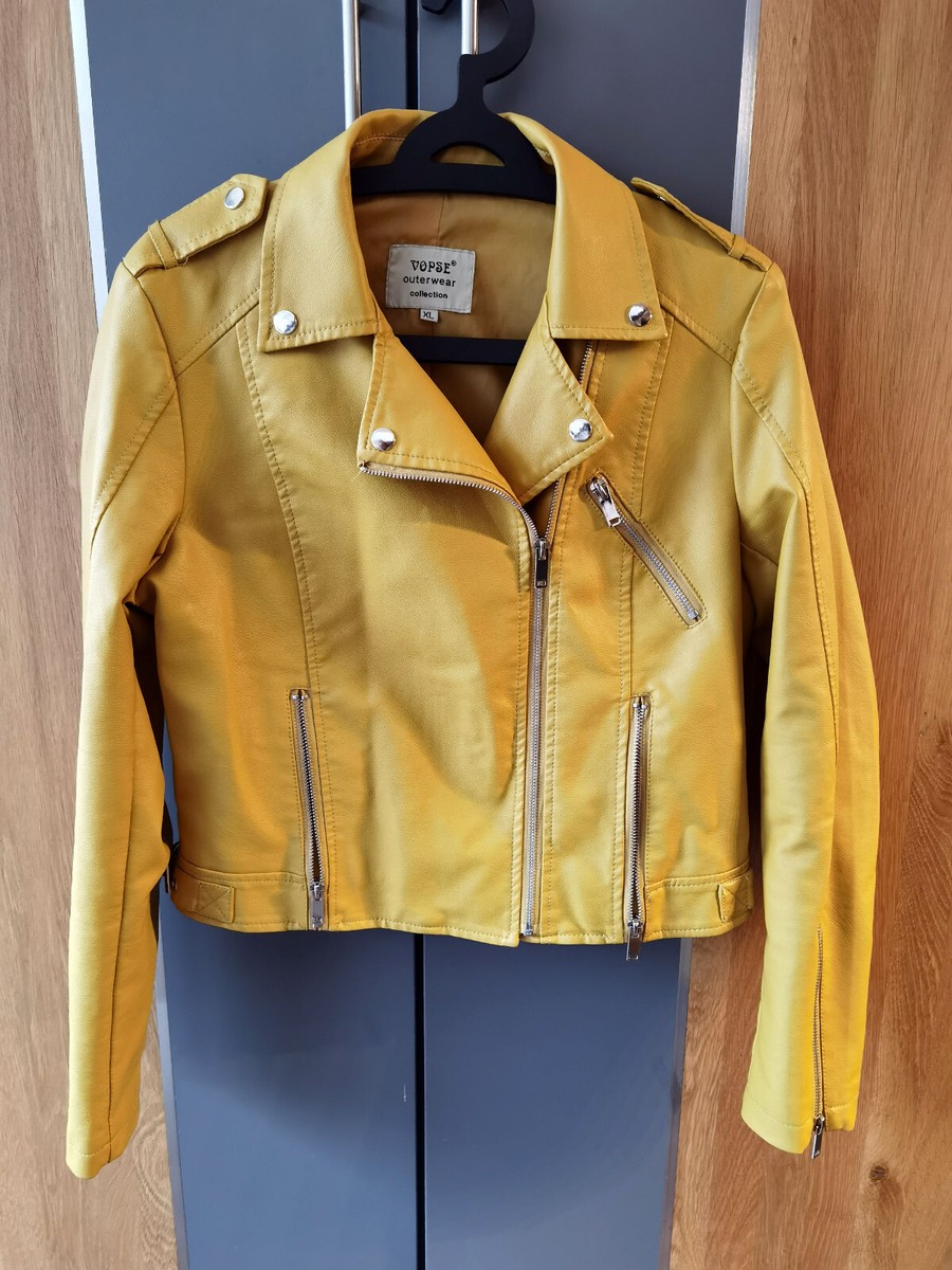 VOPSE BIKERJACKE aus Kunstleder, L, farbe Gelb, NEU!!!