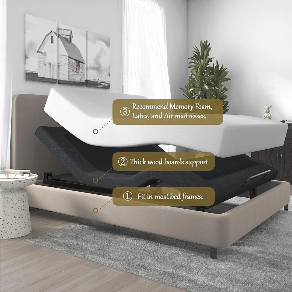 Sifurni Motorized Adjustable Bed Base/Twin XL Bed Frame with Wireless Remote - Image 3 of 4