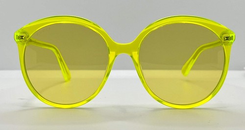 GUCCI GG0257S 004-Neon Yellow Round Sunglasses-Deadstock/Unworn-Full Kit-Italy - Picture 2 of 13