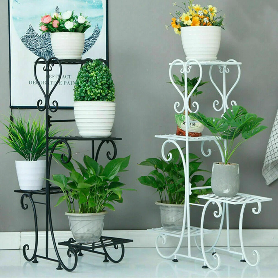 Professional Plant Stand Outdoor Indoor Metal Flower Pot Shelf Rack Wrought Iron - image 3 of 4