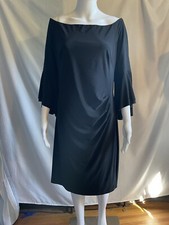Lauren Ralph Lauren Dress 14 Black Classic Ruched
