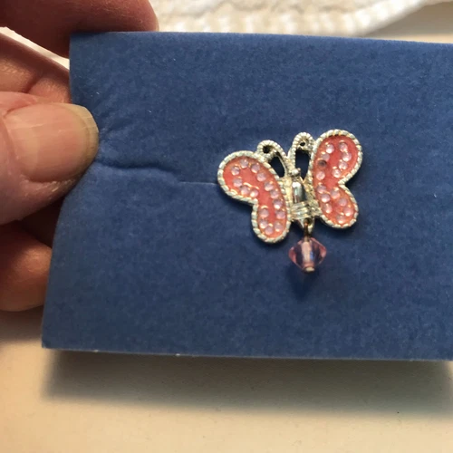 Vintage Avon 2004 Butterfly Pin Birthstone October Rhinestone