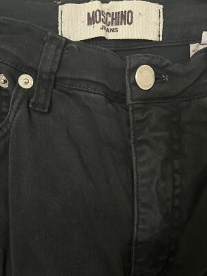 Moschino Jeans Vintage Peace Sign Black Size 26x28 | eBay