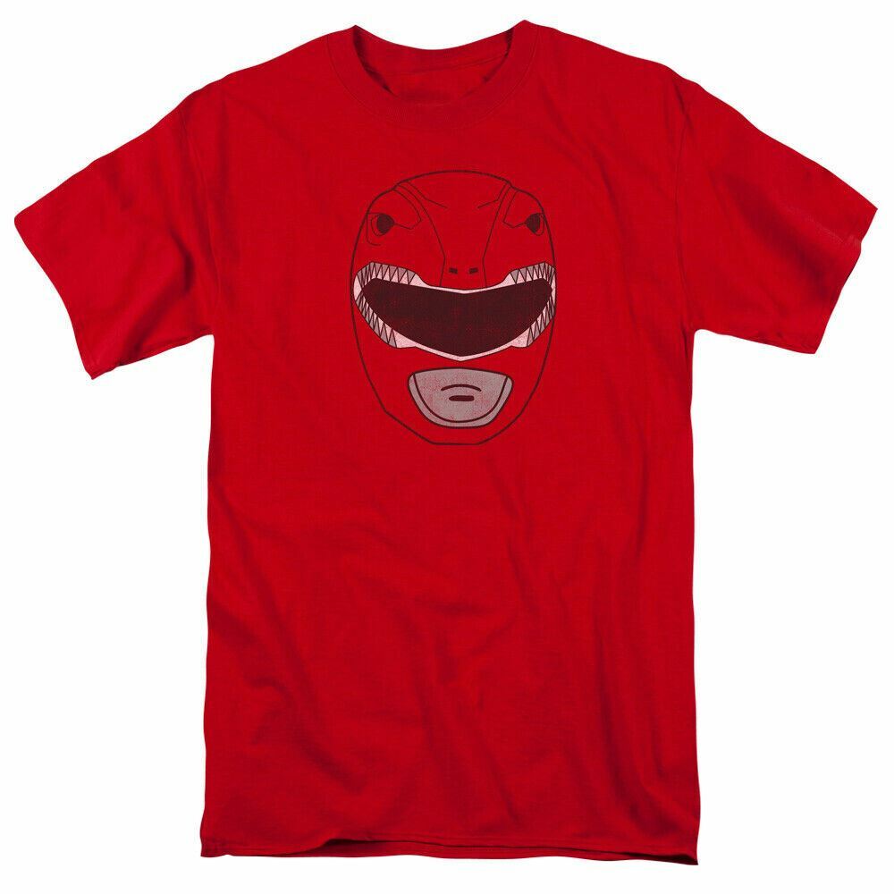 Mighty Morphin Power Rangers Red Ranger Mask T Shirt Mens Licensed Red