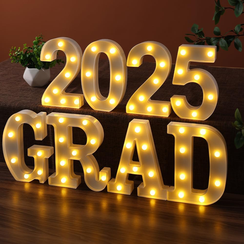 2025 Graduation Decorations – 8 LED Marquee Light-Up Letters,Grad 2025" for Pres - Picture 12 of 12