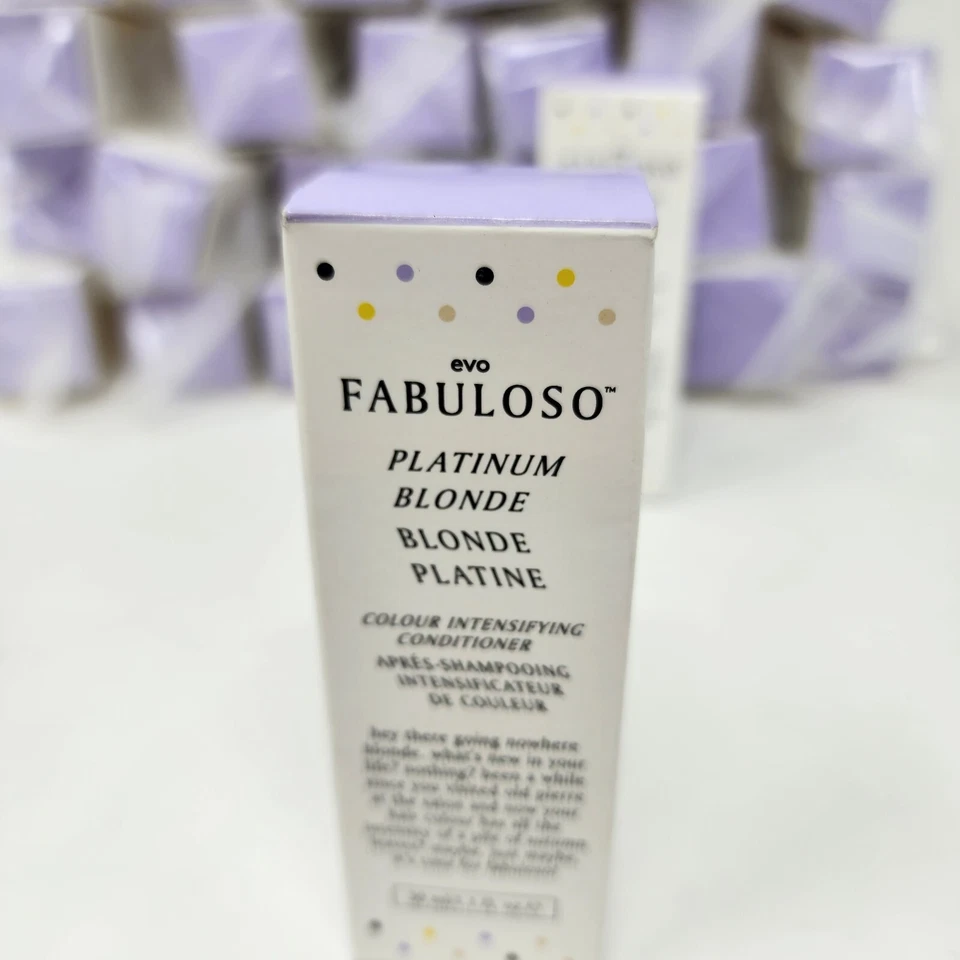 Lote De 28 Acondicionadores Intensificantes EVO Fabuloso Color RUBIO PLATINO 1.1 OZ Foto 3 de 4