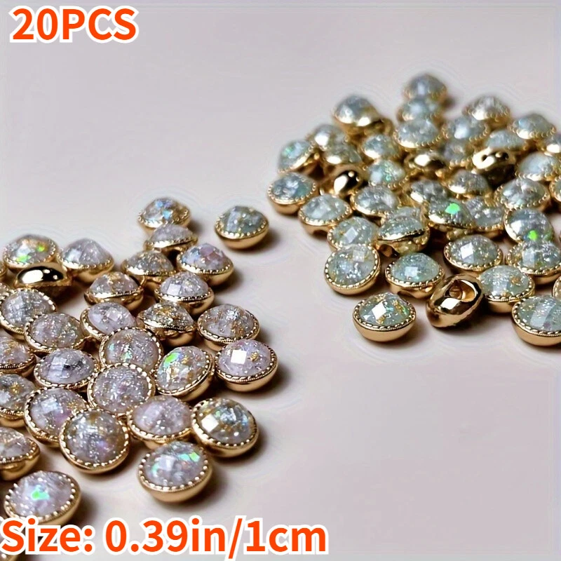 20x Botones Redondos de Cristal para Hágalo Usted Mismo Paño Artesanal Coser Accesorios 10mm Chic Sets Foto 3 de 4