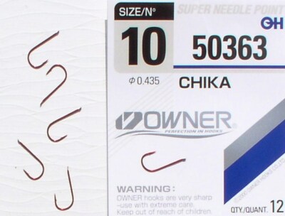 Owner Chika Hook, N° 50363, rot, Größe 10+12+14+16+18, Stipp-Haken, Kopfrute
