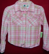 Extremely Me Girls Size 4 Pink Plaid Button Up Flannel Cozy Shacket NEW W/ TAGS!