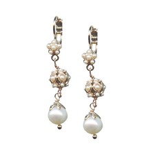 Mariana Earrings Timeless Pearl Mineral Austrian Crystals My Treasures Coll.