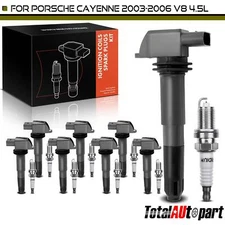 New 8x Ignition Coil & IRIDIUM Spark Plug Kits for Porsche Cayenne 03-06 V8 4.5L