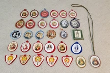 CATHOLIC SCAPULARS BADGES SACRED HEART AND MORE 31 RELIGIOUS ITEMS
