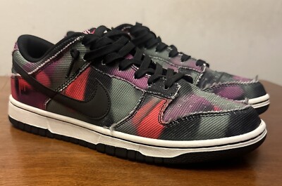 NIKE DUNK LOW RETRO PREMIUM GRAFFITI BLACK WHITE PINK PURPLE DM0108-002 Sz 9.5