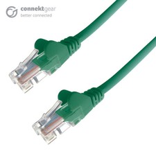 Image of 10m RJ45 CAT6 UTP Stranded Flush Moulded LS0H Network Cable - 24AWG - Green