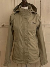 Kathmandu Ladies Jacket Beige Size 8 Lightweight Hidden Hooded Ngx