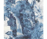 Rasch Textil Tapete Vlies Pompidou 228556 Weiß Blau Schwarz Stylisch Landschaft